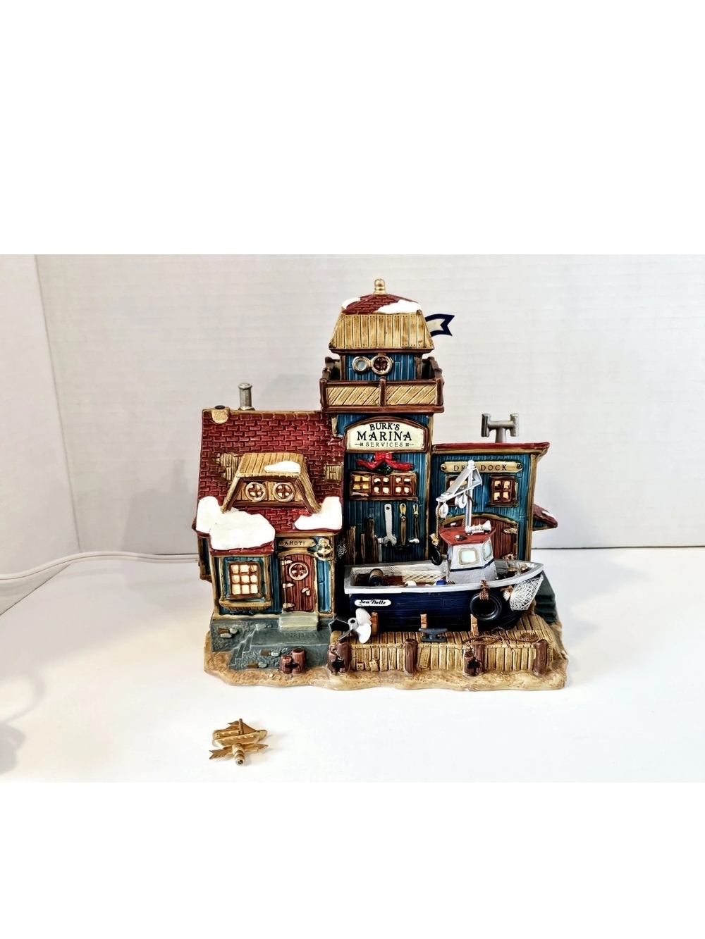 2002 LEMAX Porcelain Lighted House Light & Cord Burks Marina Services #25642 - Picture 2 of 15